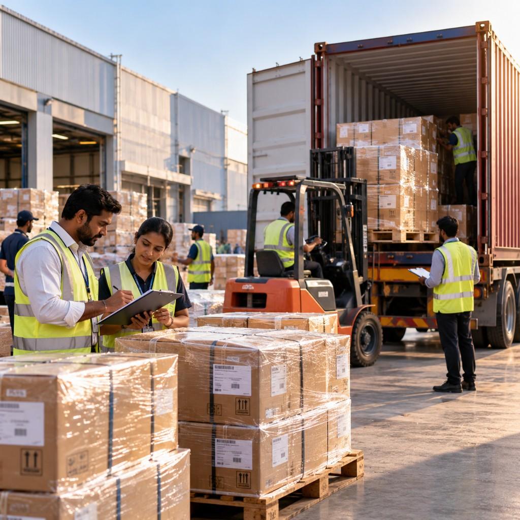 Export logistics and warehouse shipping operations