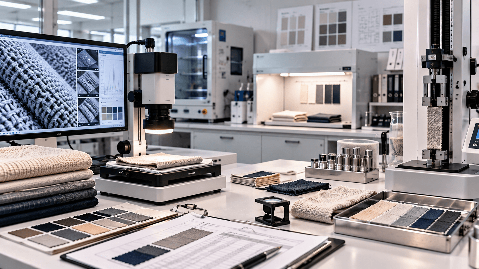Textile quality testing laboratory and inspection equipment