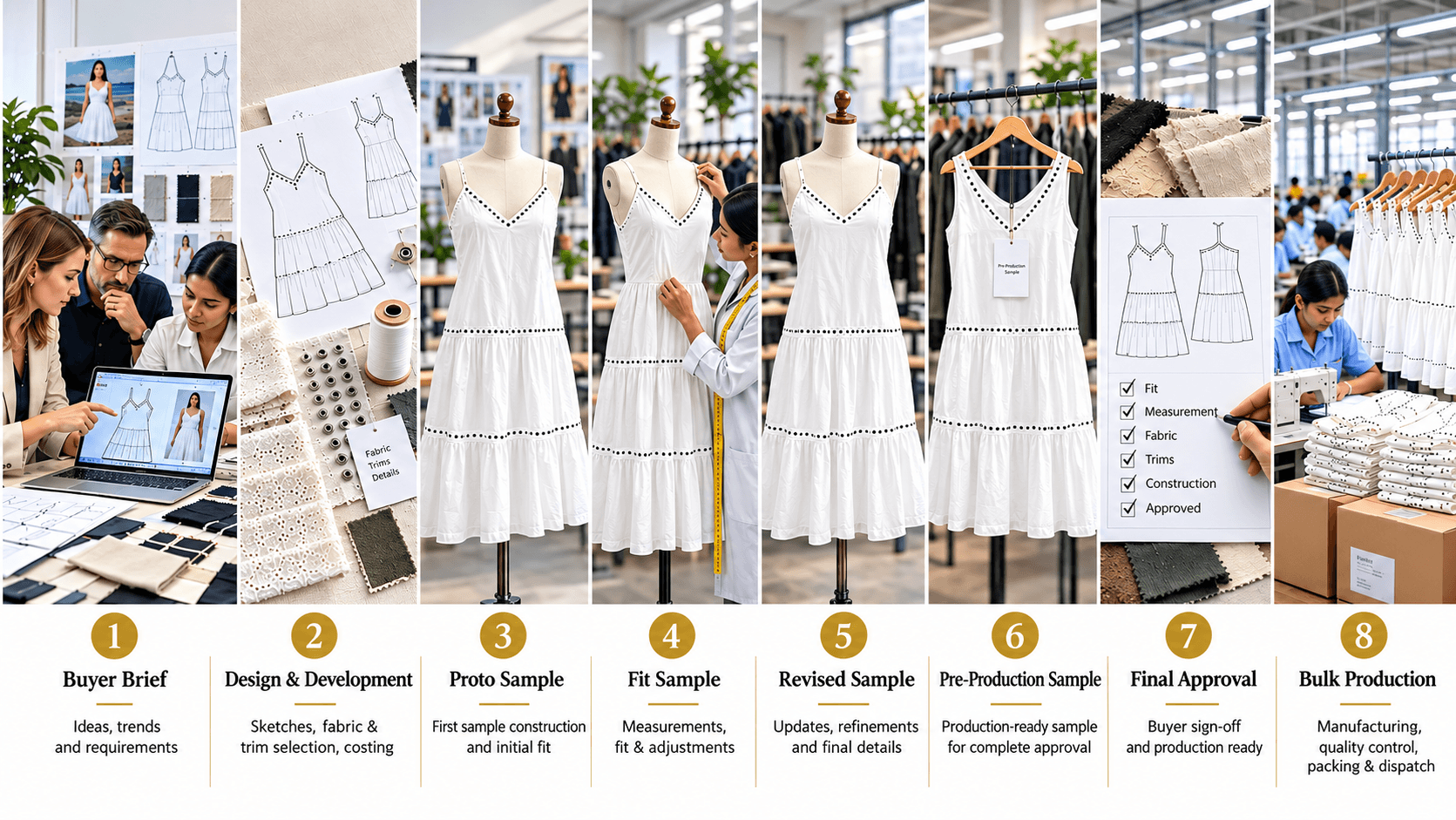 8 Steps Production & Approval Journey