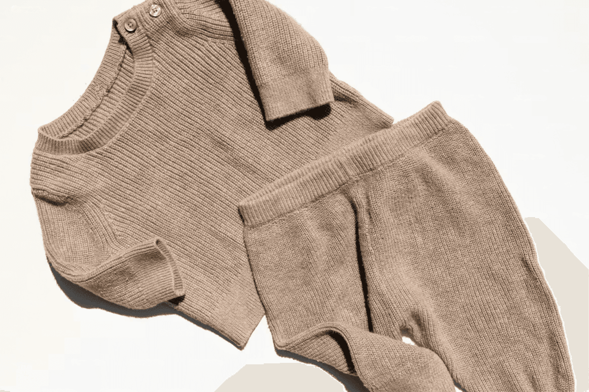Neutral-toned baby clothing