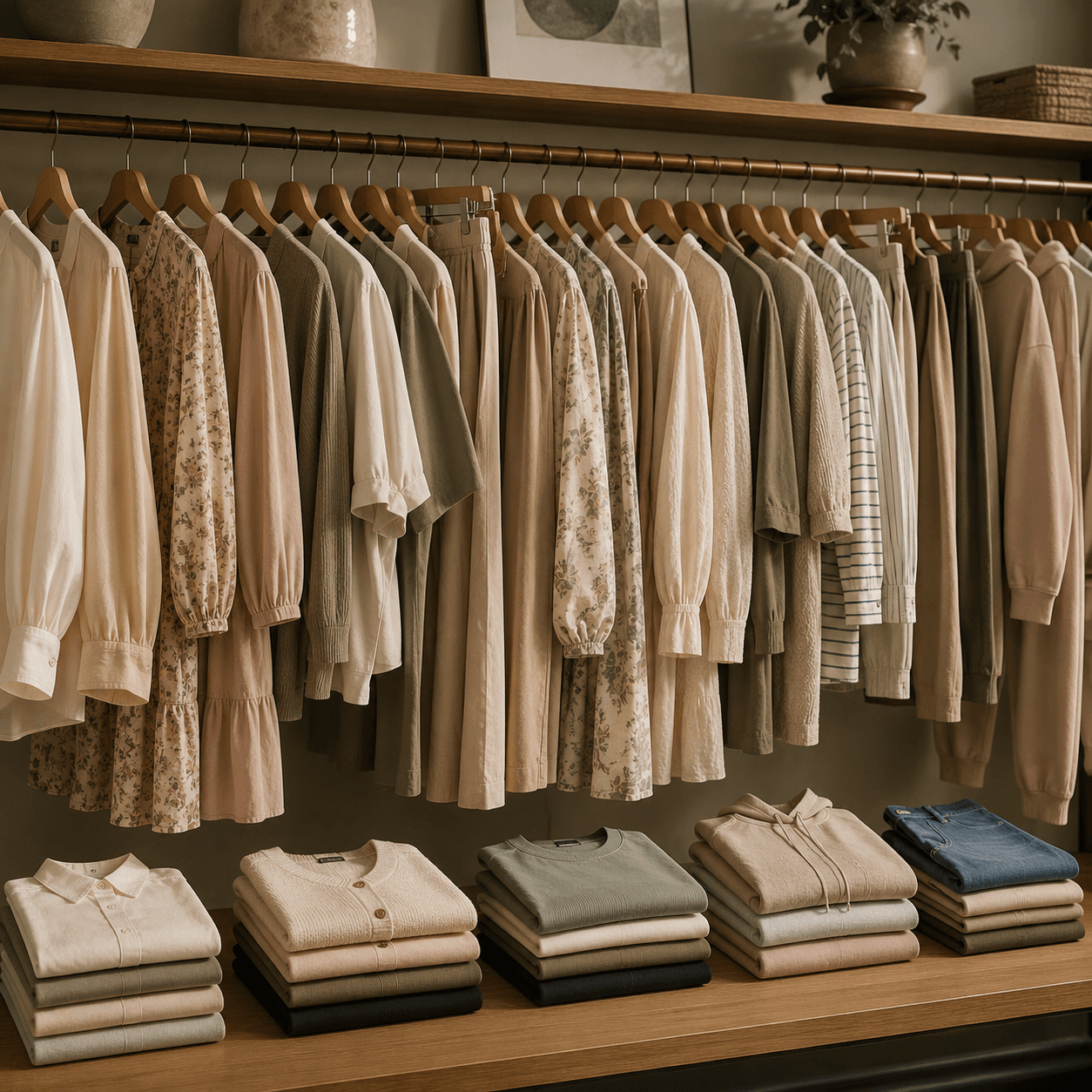 White shirts on hangers