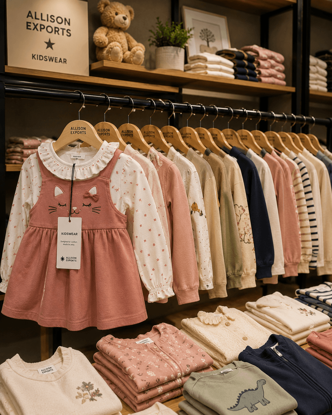 Neutral-toned baby clothing