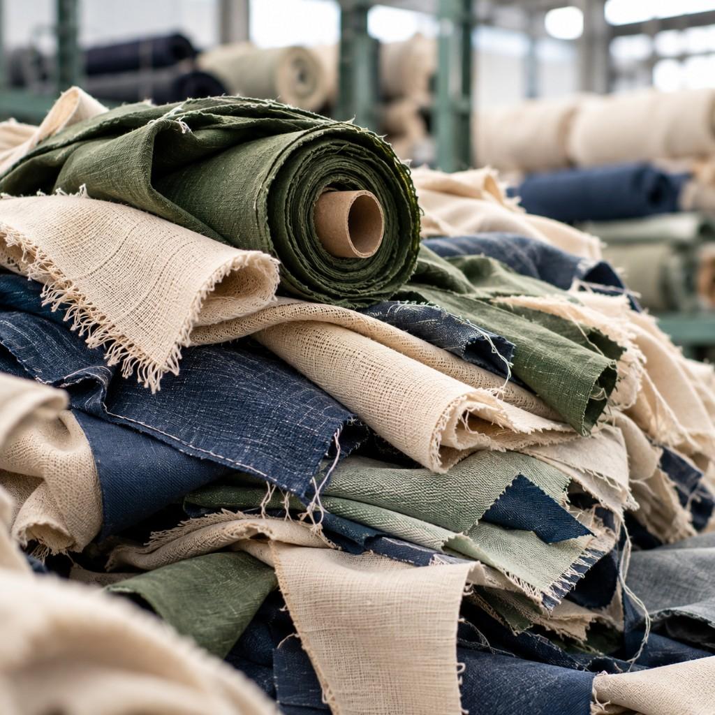 Surplus fabric scraps and textile remnants