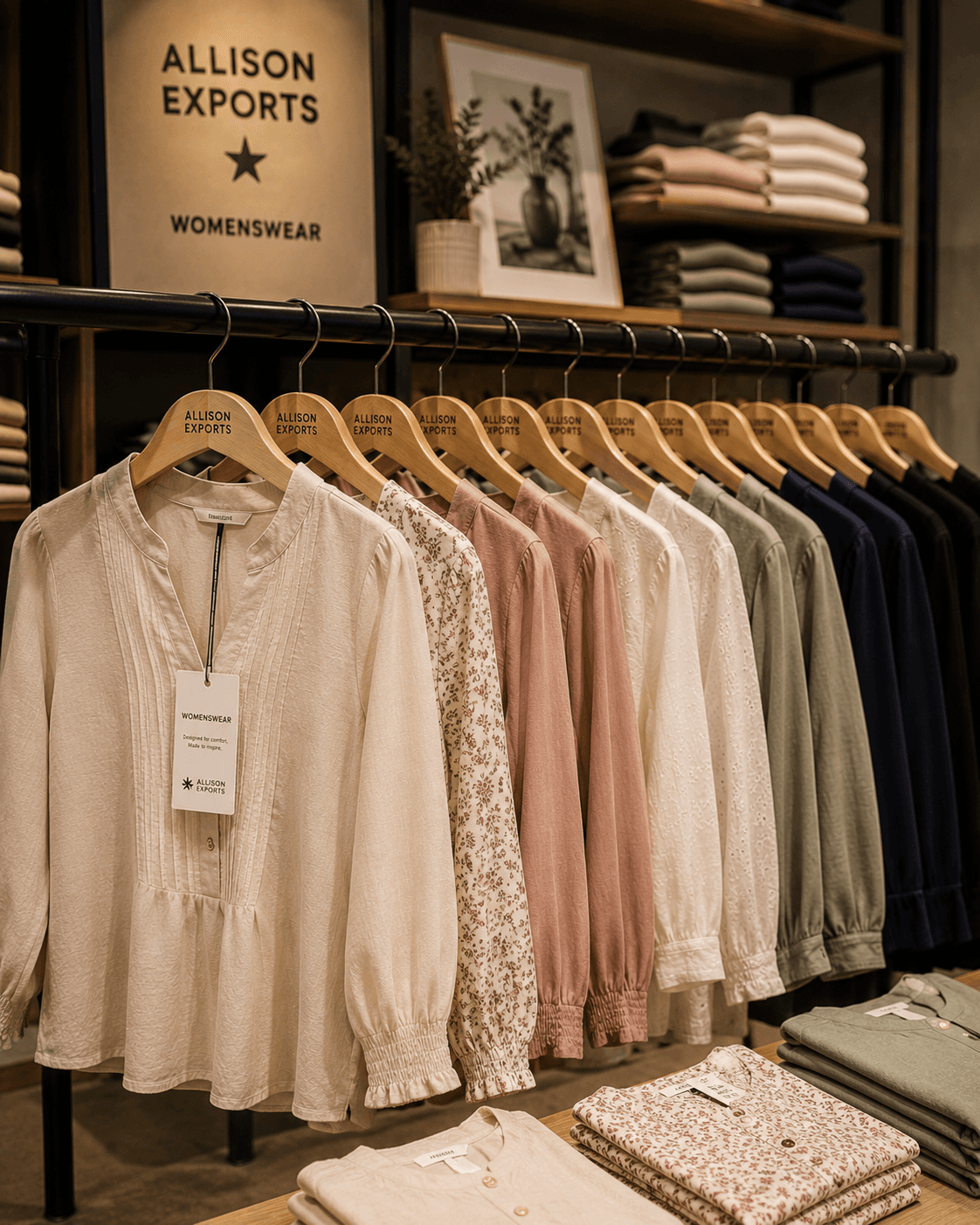 White shirts on hangers